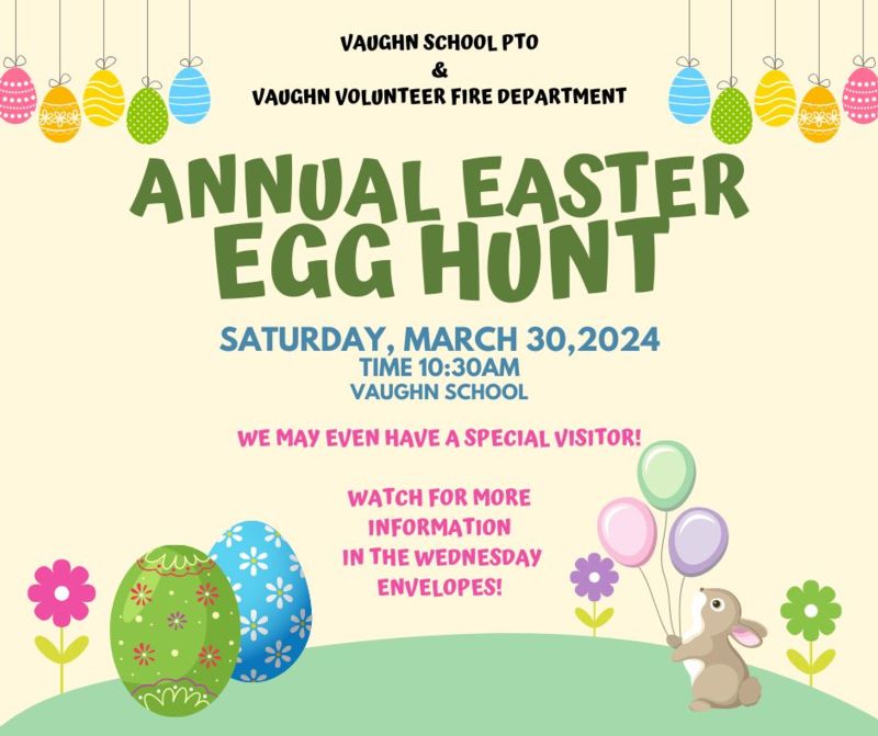 Annual Easter Egg Hunt March 30 2024 10:30 am 